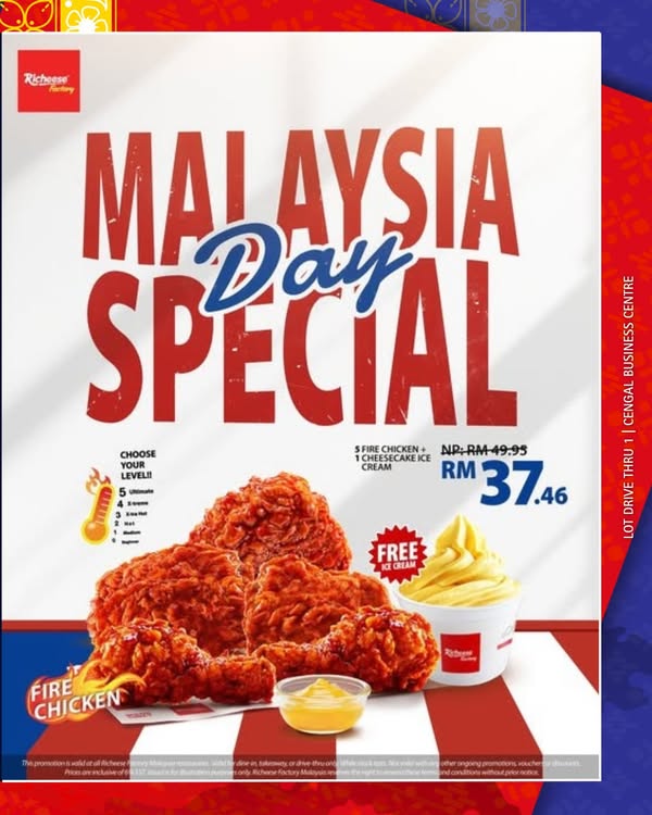 MALAYSIA DAY SPECIAL! CELEBRATE MALAYSIA DAY DENGAN 25% OFF DI RICHEESE...
