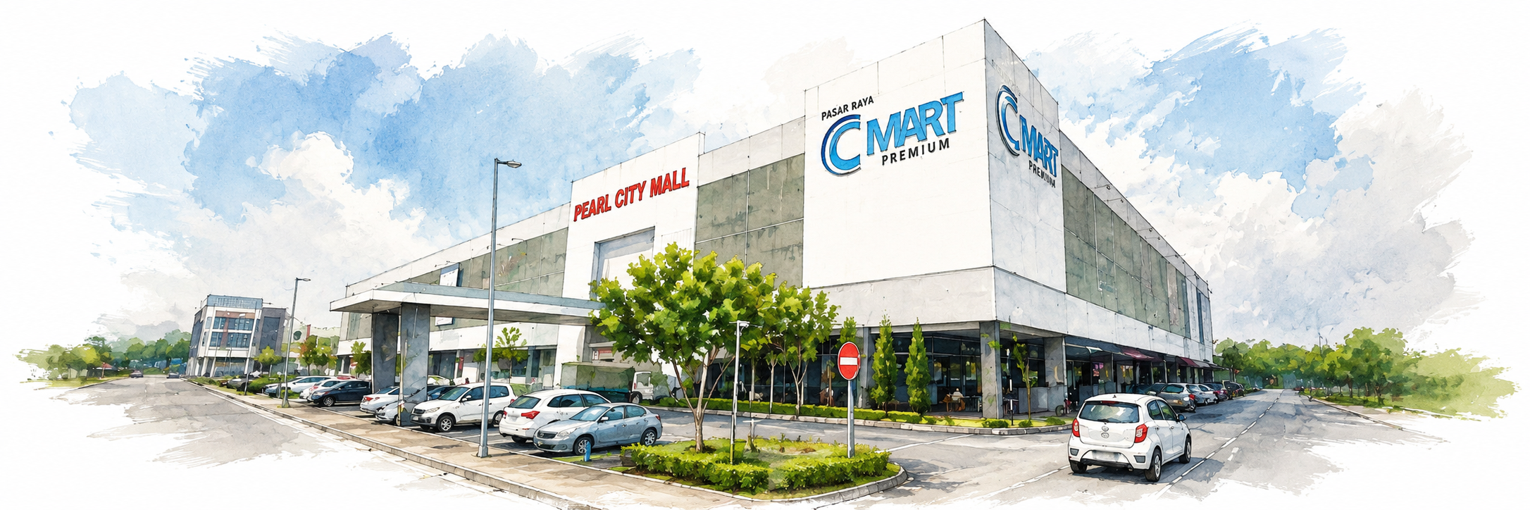 Aerial view of Pearl City Mall